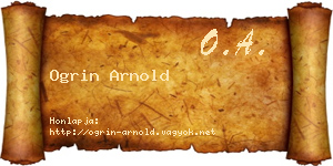 Ogrin Arnold névjegykártya